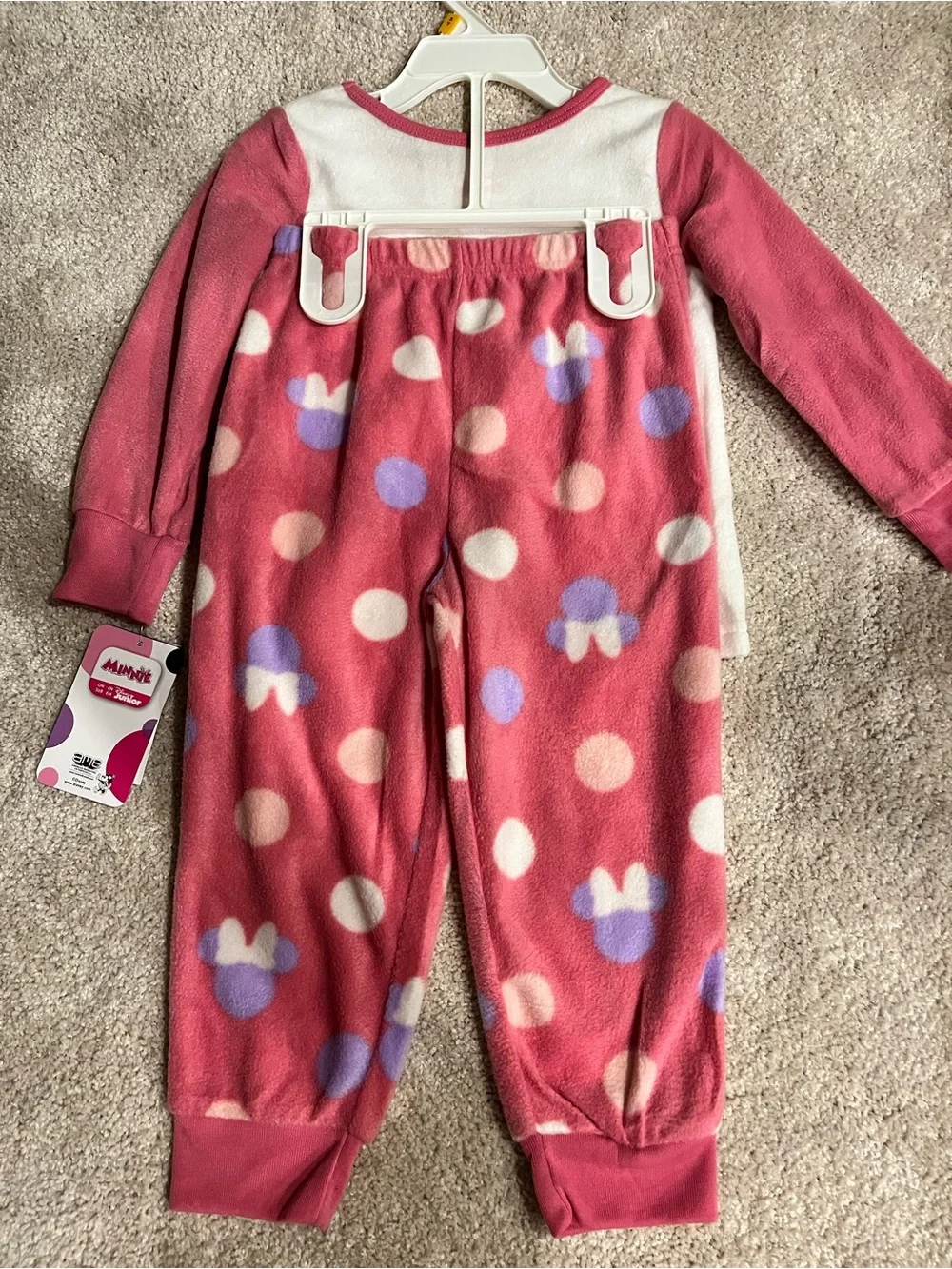 NEW Minnie Mouse Pink Polka Dot Kids Pajama Set size 3T